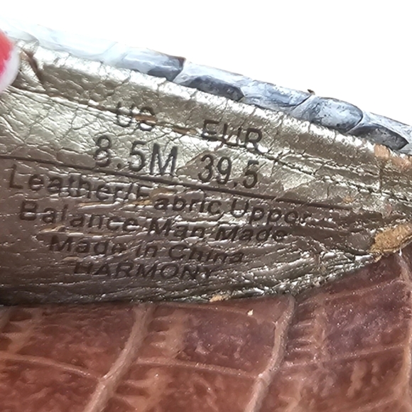 SAM EDELMAN Harmony Leather Snake & Croc Embossed Wedge Espadrille  Size 8.5 - Picture 3 of 11